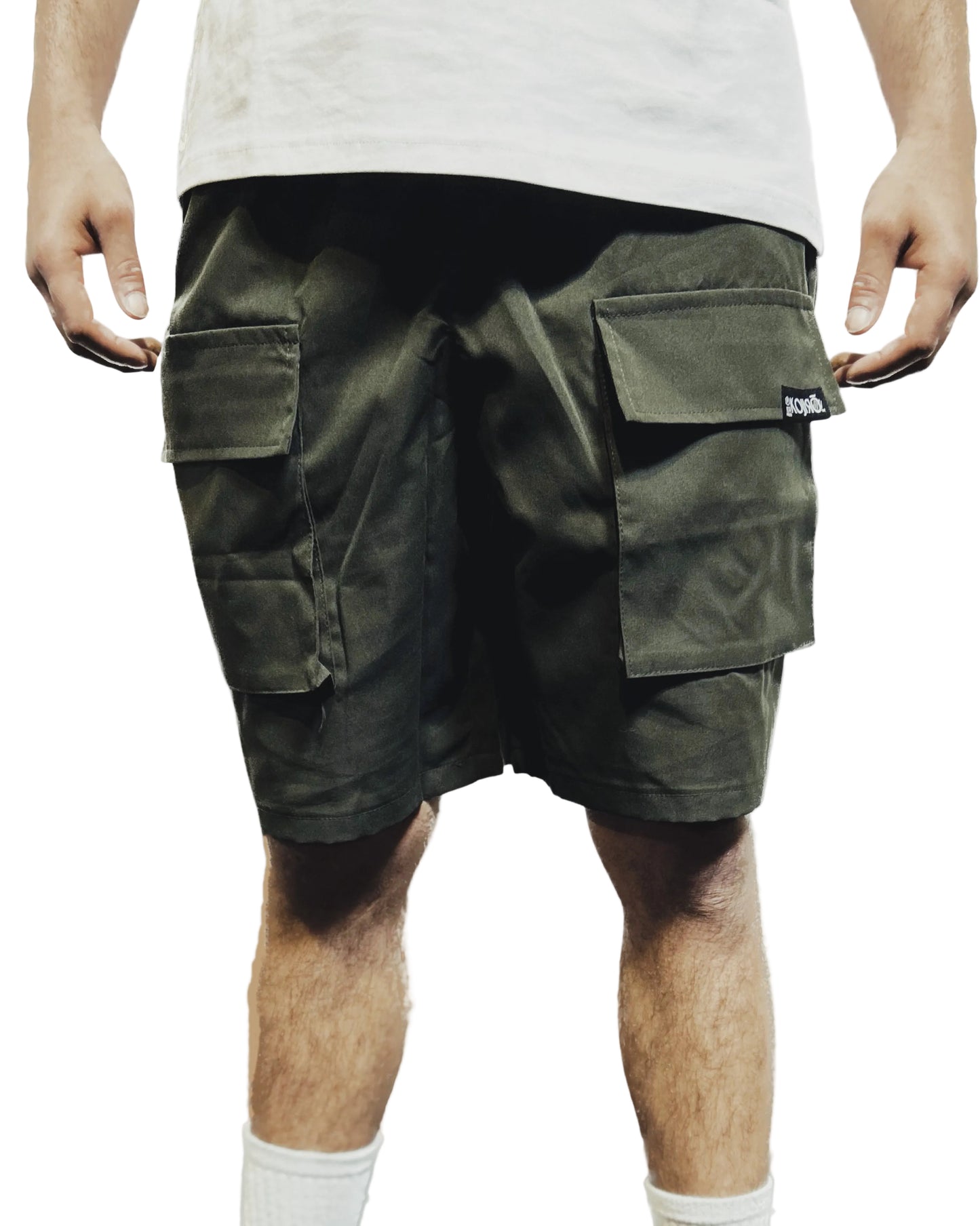 Shorts cargo noir & kaki KOJIRŌ