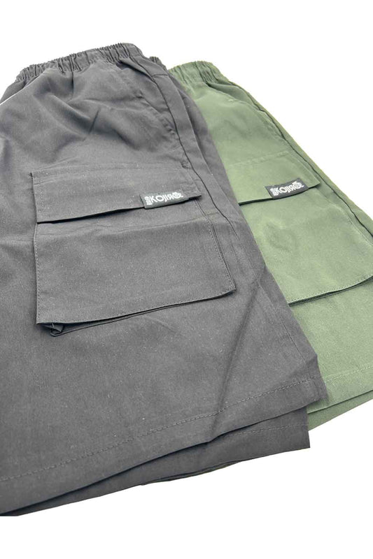Shorts cargo noir & kaki KOJIRŌ