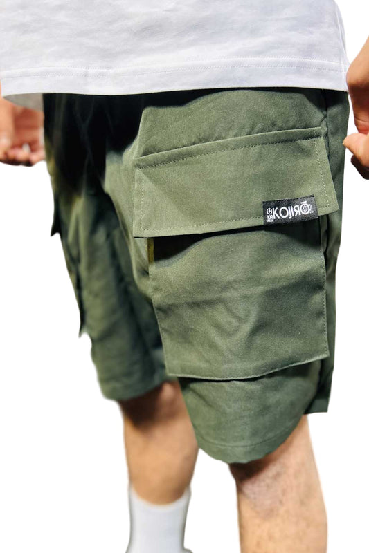 Shorts cargo noir & kaki KOJIRŌ